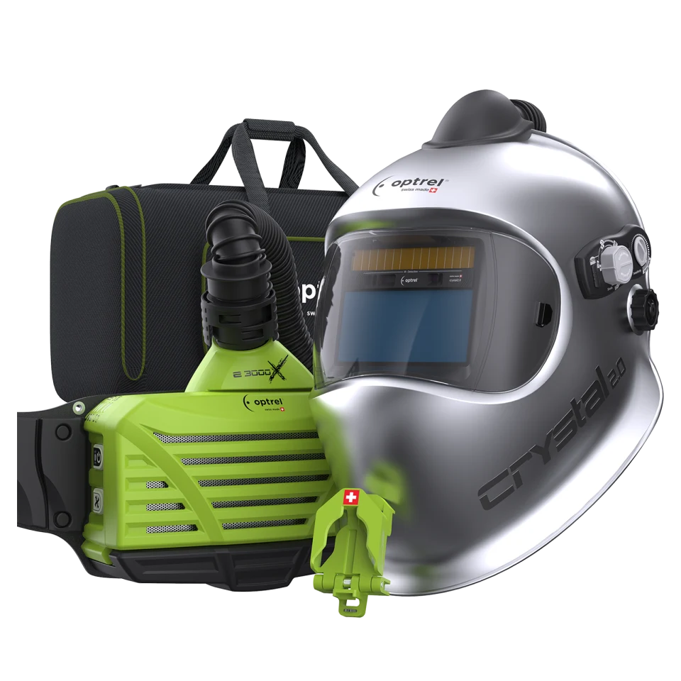 Optrel crystal2.0 Frischlufthelm mit e3000X, Luftschlauch und Tasche