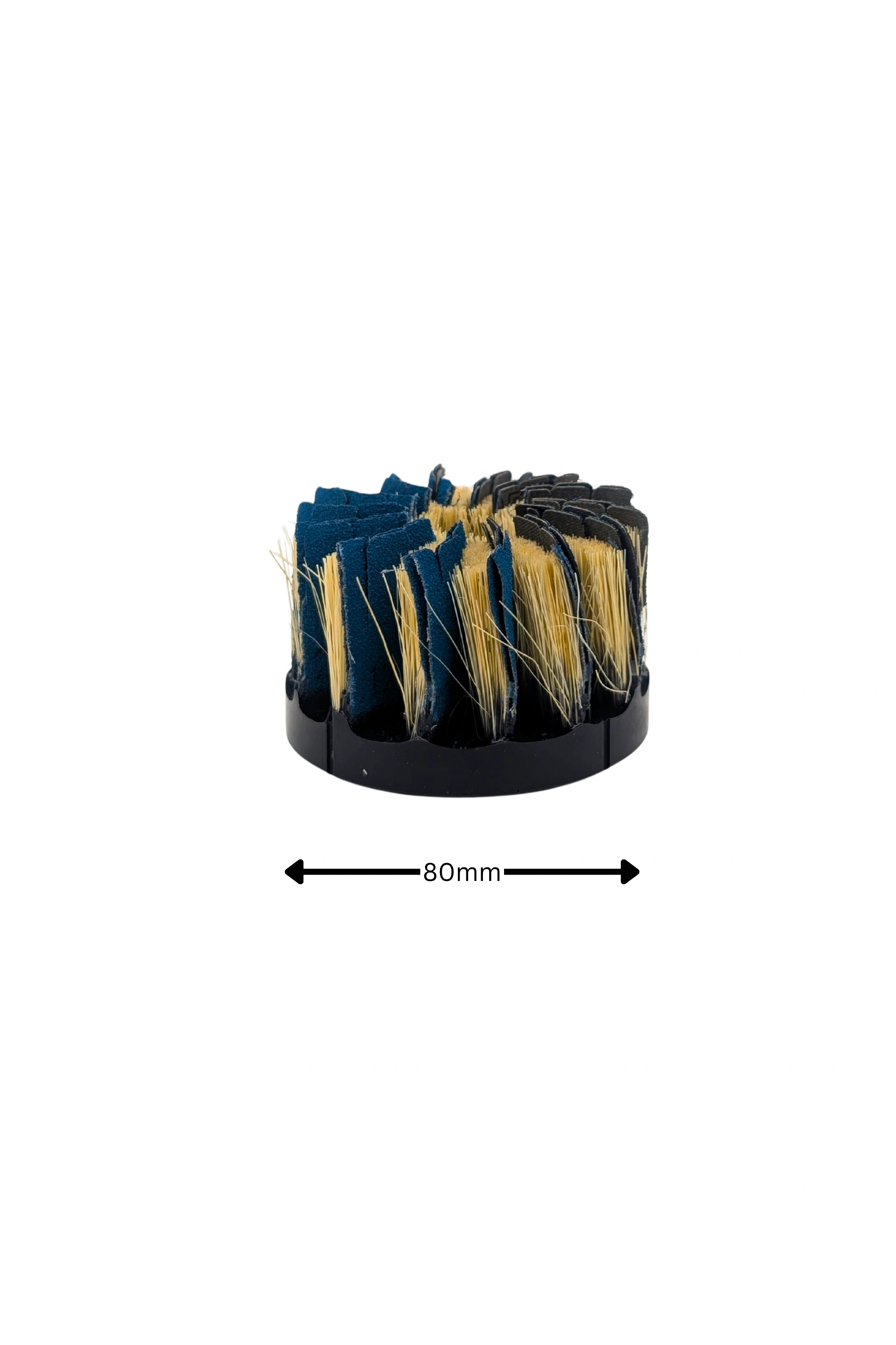 3-tlg. Fächer Schleif Bürsten - Set Ø 80mm entgraten – Keramik & Zirkon inkl. M14 Schnellwechseladapter