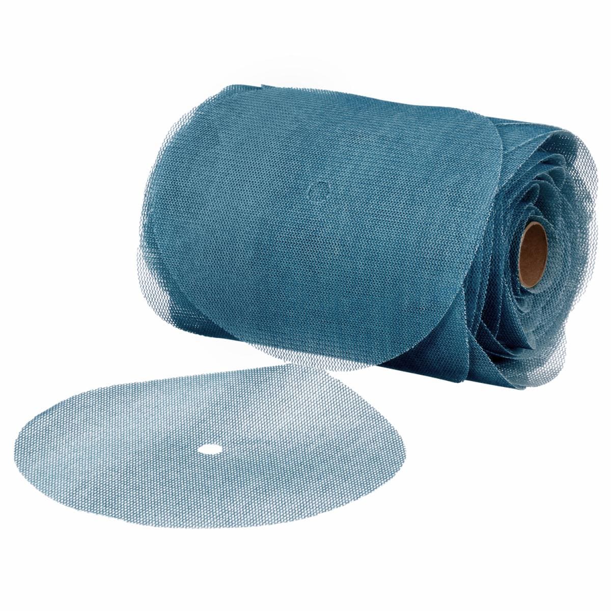 Blaue 3M Blue Net Gitternetz-Schleifscheiben im 150-mm-Format auf Rolle – Original-Serienbild