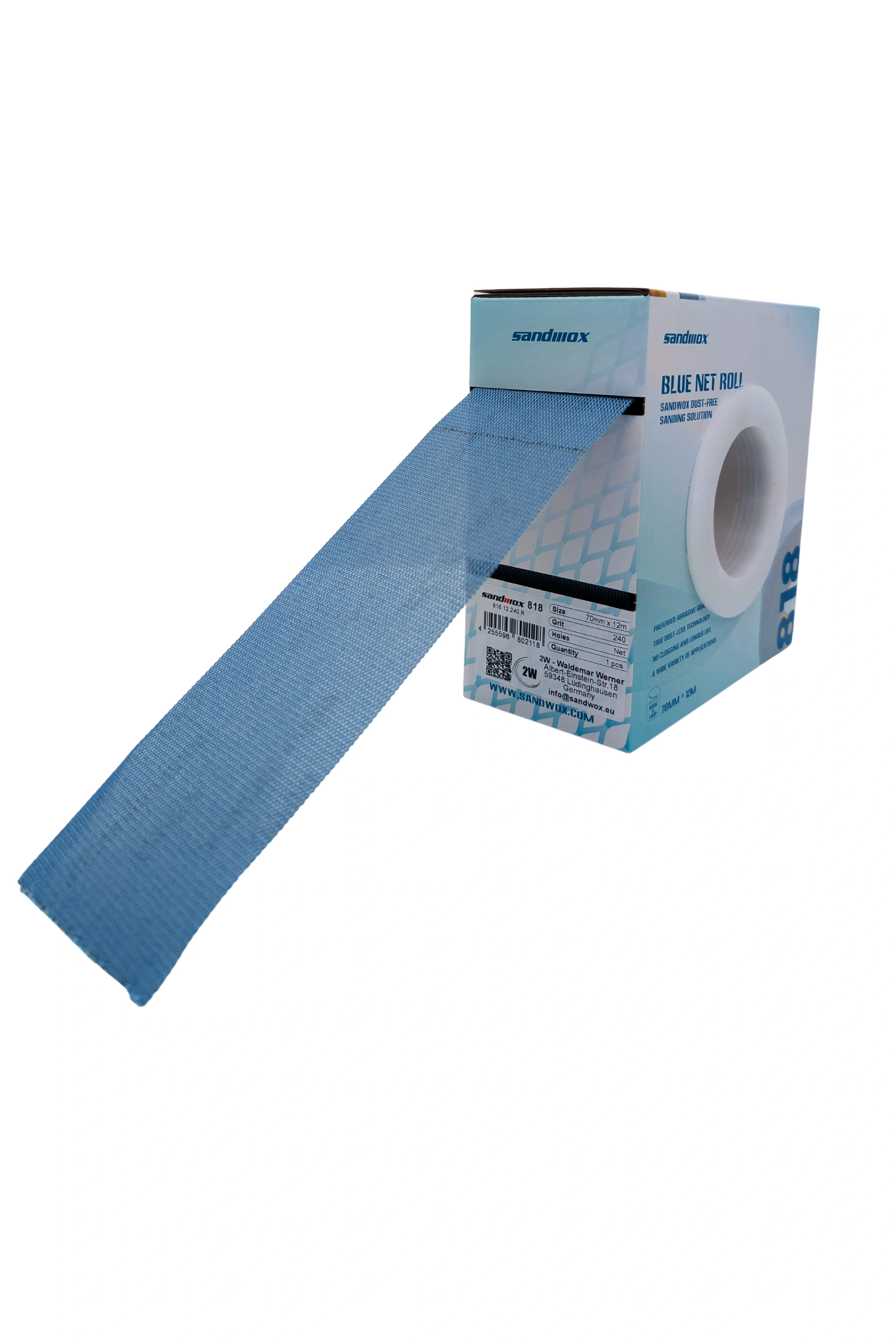 Sandwox 818 Blue NET Rolle 70mm x 12m, P240, perforiert