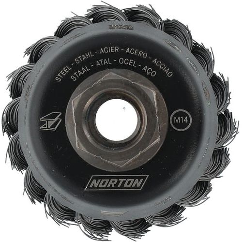 Norton gezopfte Stahldraht-Topfbürste 65 mm, M14, 0,35 mm