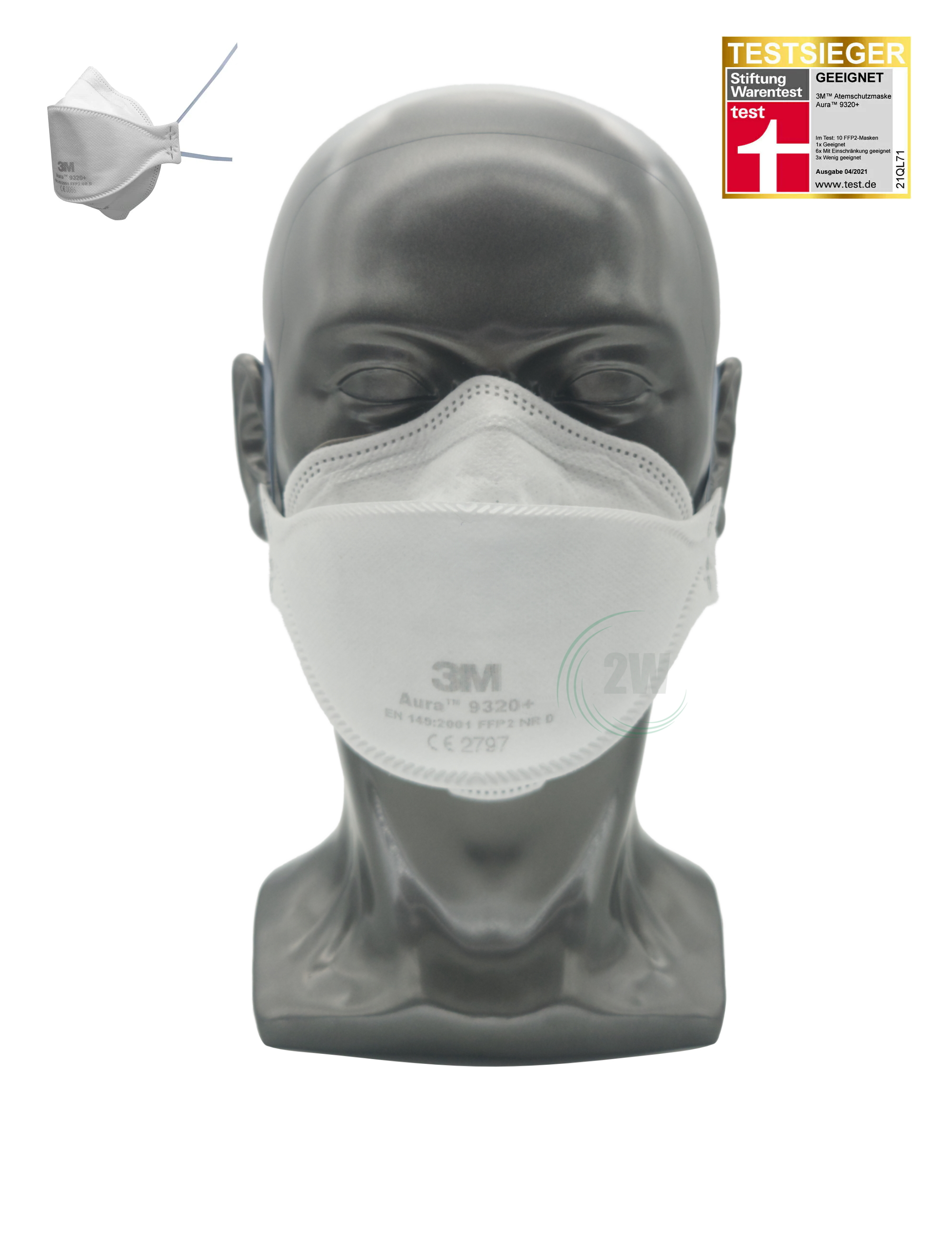 3M Aura 9320+ Atemschutzmaske ohne Ventil FFP2 NR D Bulk (20 Stk.)