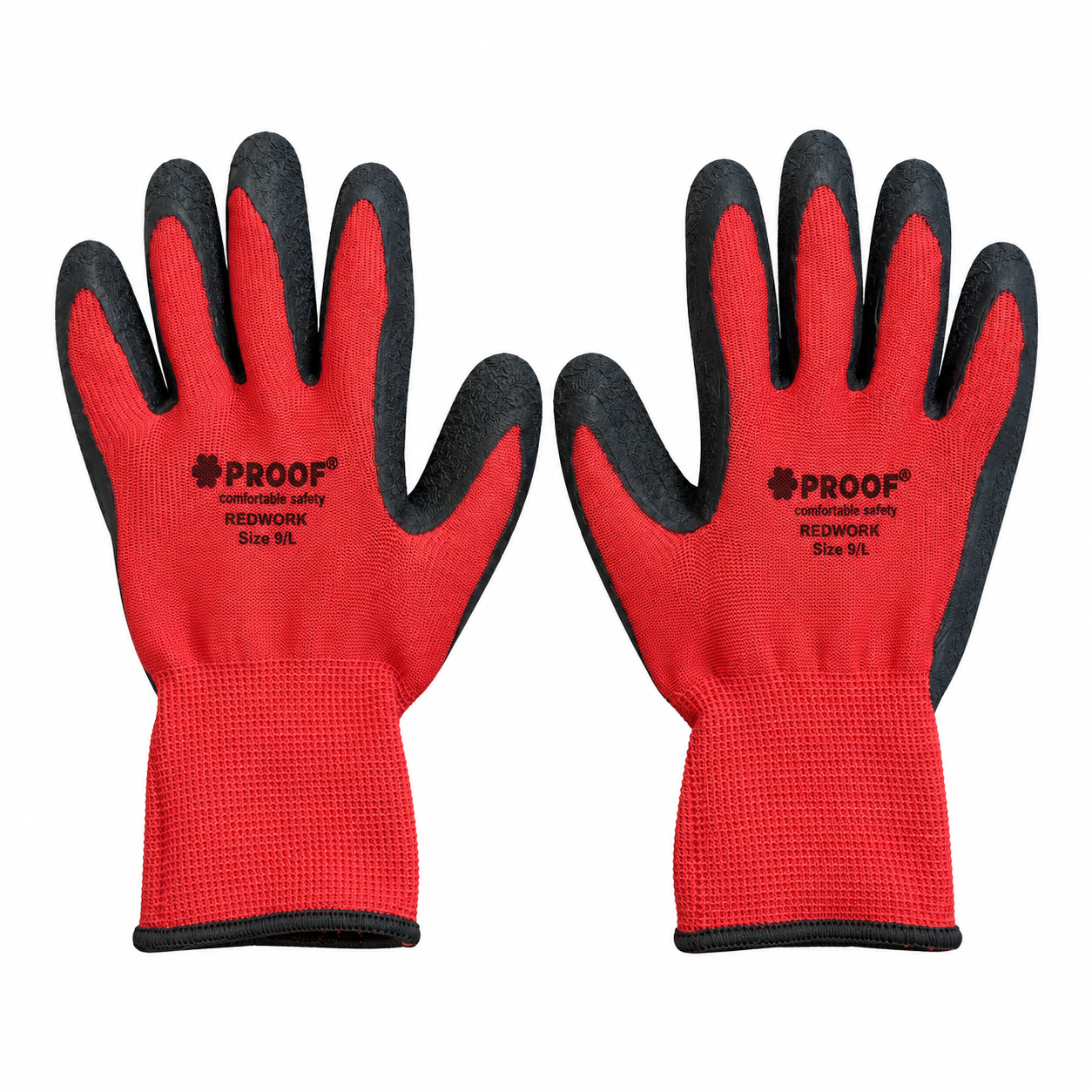 2W Redwork Arbeitshandschuhe mit Latex Beschichtung, Größe 10