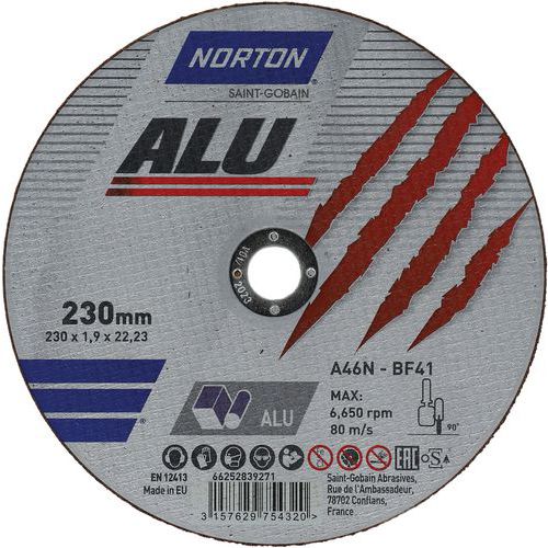 Norton Alu Trennscheibe 230 × 1,9 × 22,23 mm, T41 A46N