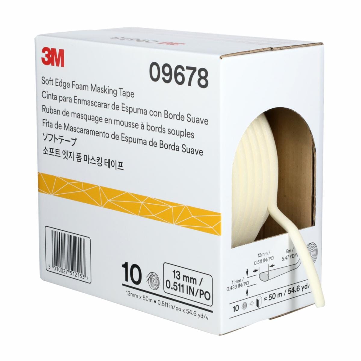 3M Soft Edge Foam 09678 Schaumstoff-Abdeckband 13 mm × 50 m