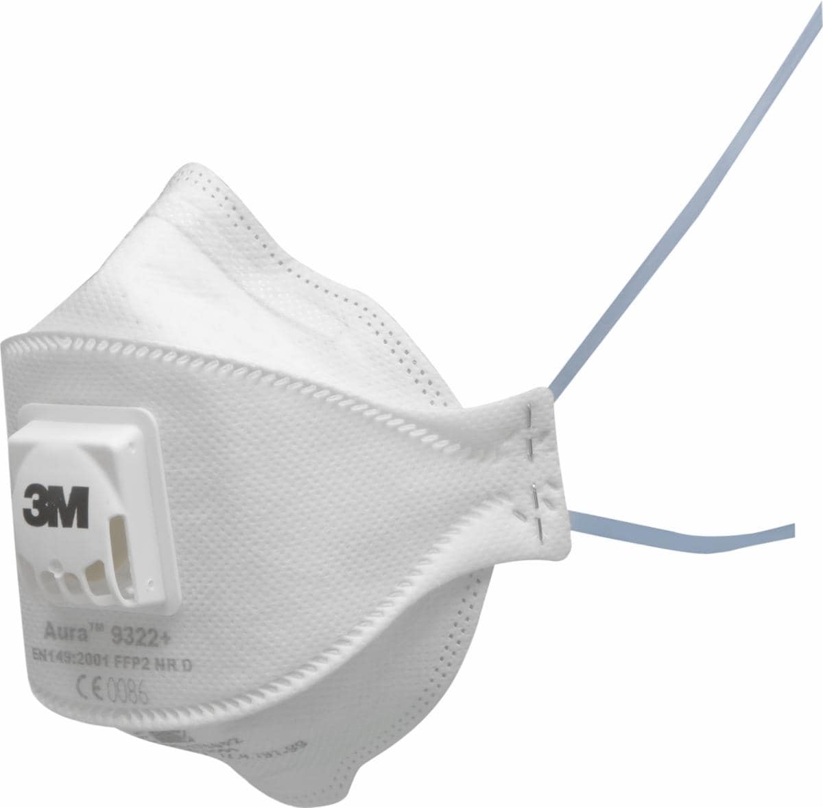 3M Aura 9322+ Atemschutzmaske FFP2 NR D – blaue Kopfbänder, mit Ausatemventil