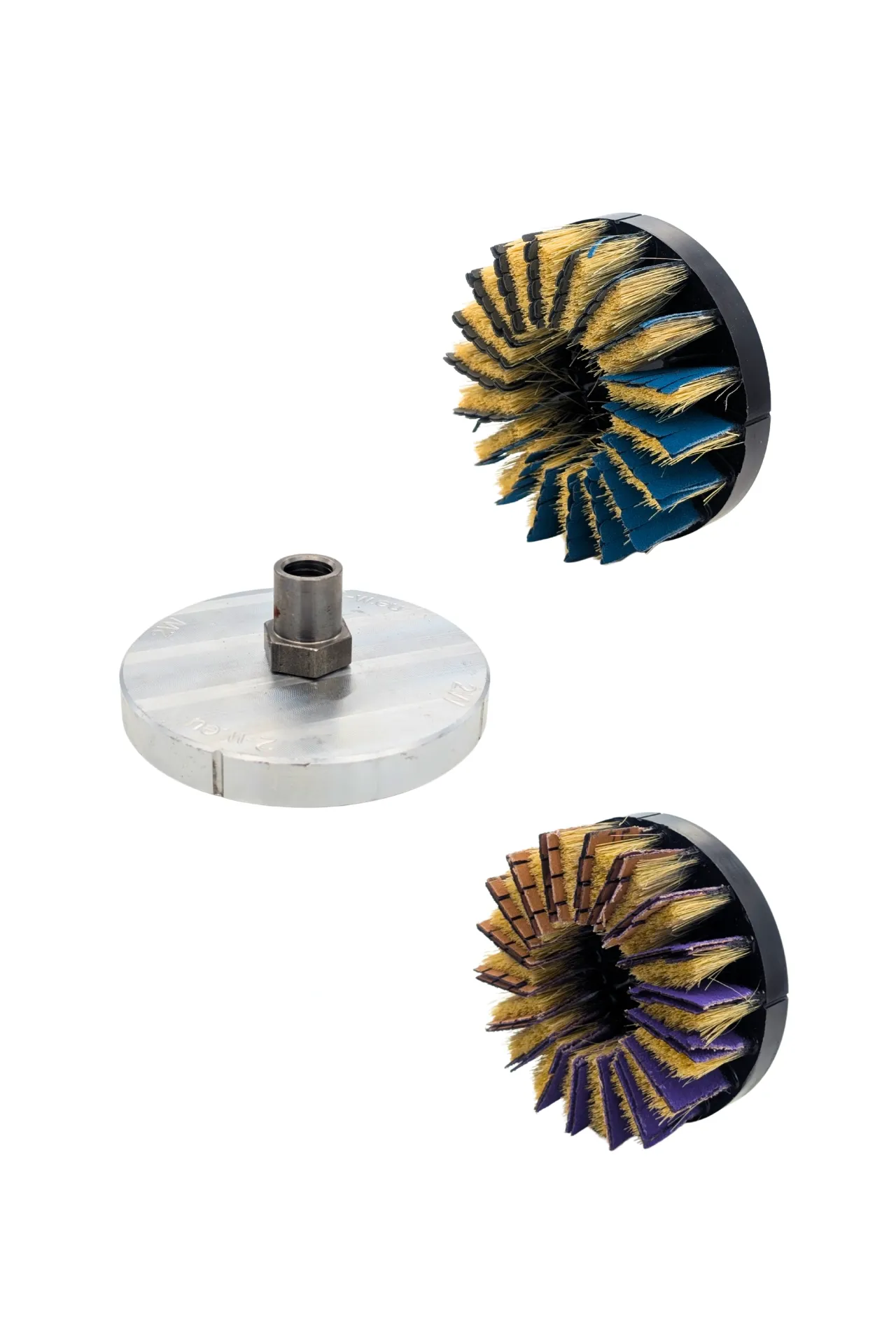 2W Bürsten-Set Ø 125 mm – M14-Adapter und 2 Bürsten nach Wahl