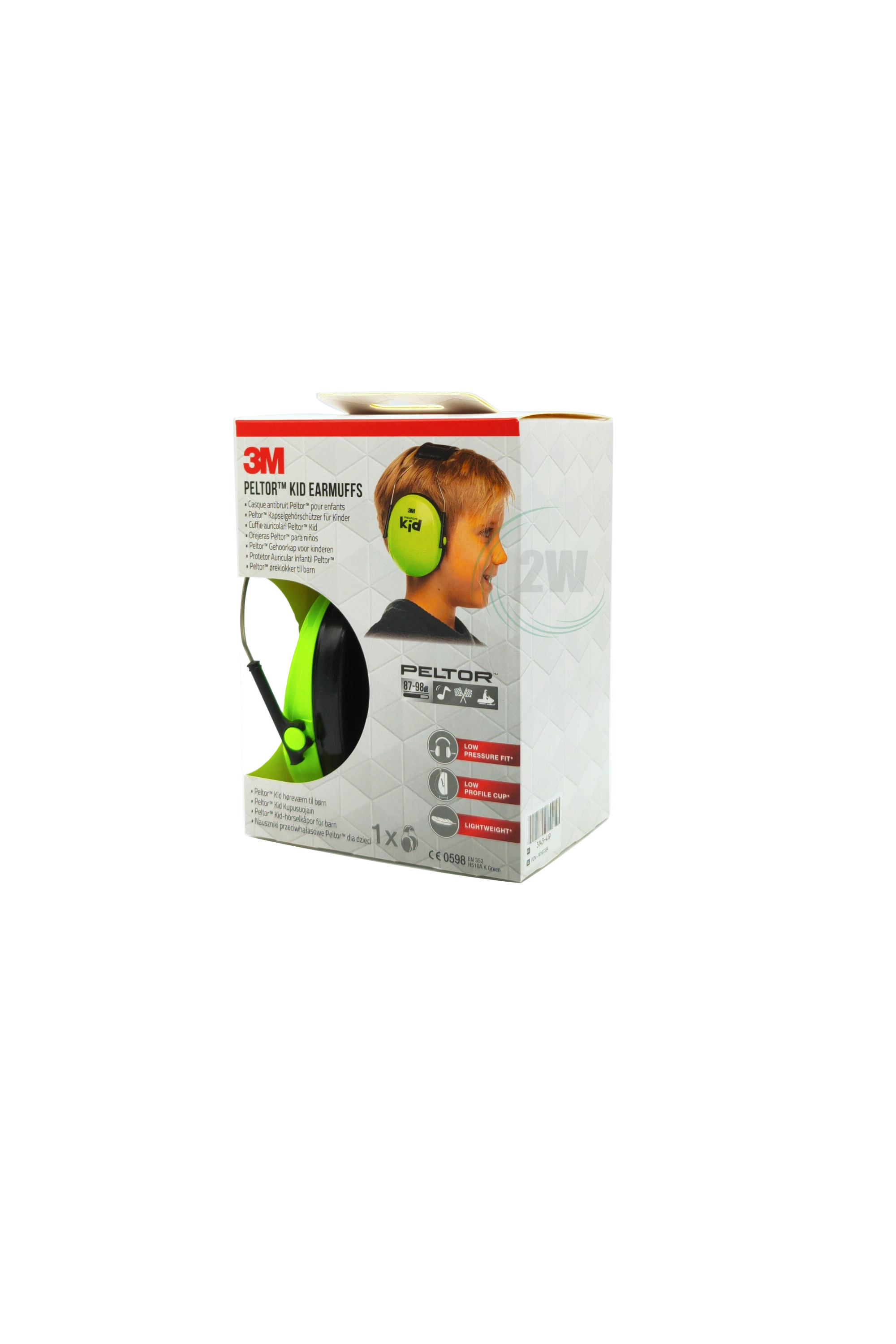 3M H510AK PELTOR Kapselgehörschützer für Kinder Neongrün (87 bis 98 dB)