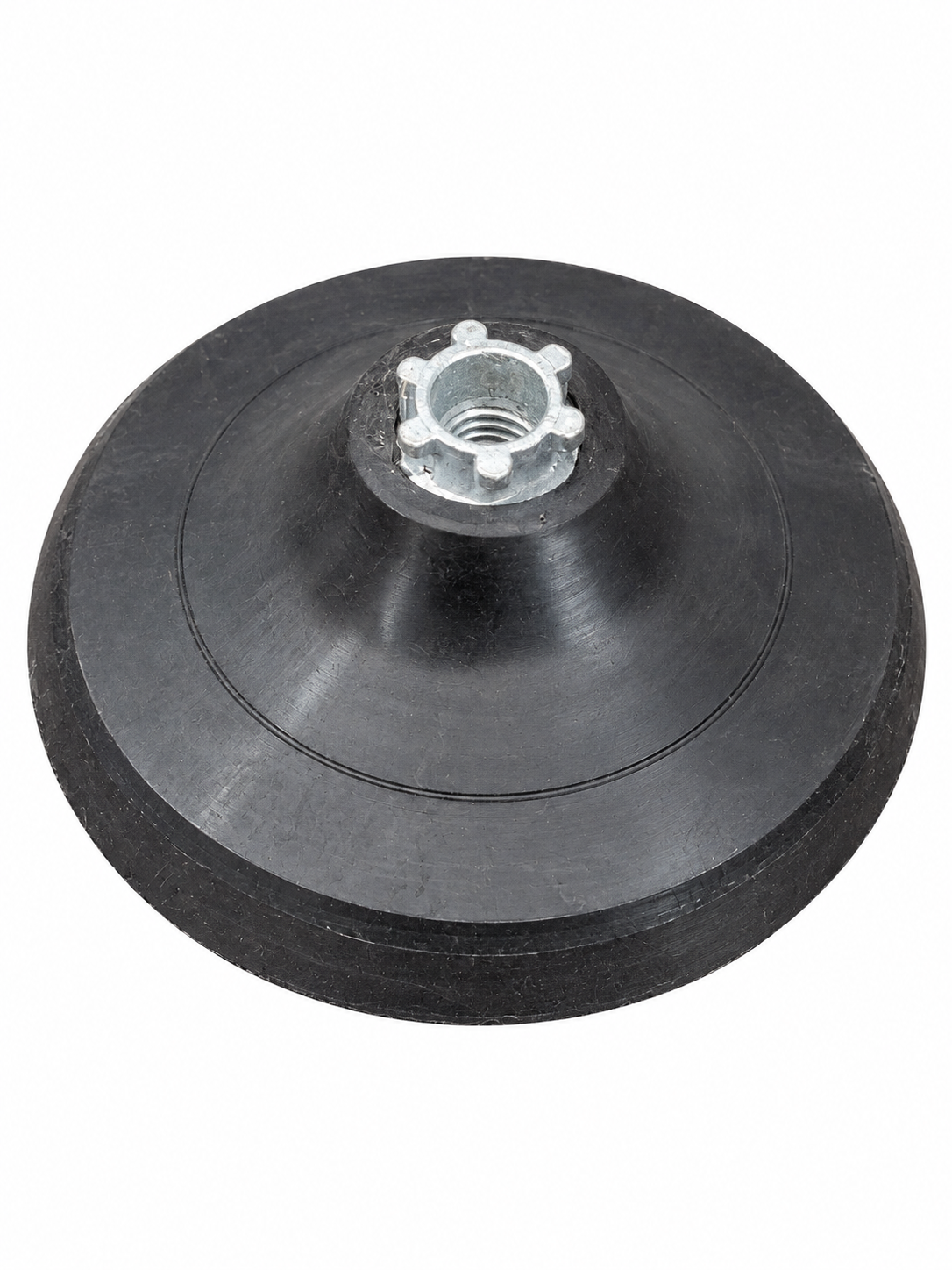 2W Klett-Schleifteller Ø 125 mm, M14, schwarzer Zellkautschuk