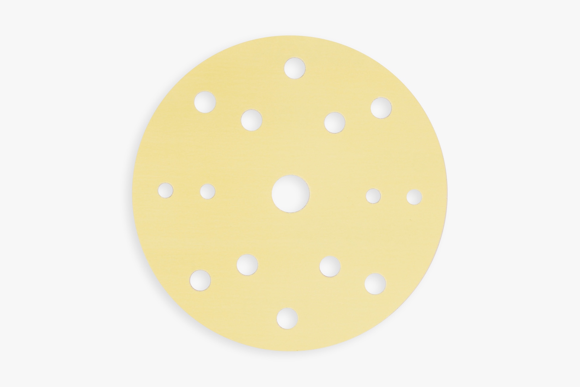 Gelbe Kovax Yellow Film Schleifscheibe, 152 mm mit 15 Absauglöchern; Original-Serienbild ohne Körnungsaufdruck