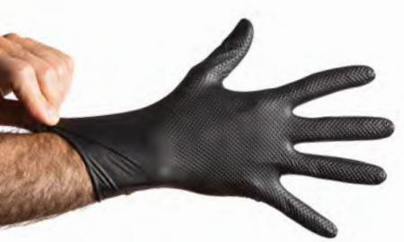 Pelatec P2 - PowerGrip - Nitril Einweghandschuhe, genoppt – Detailansicht; Herstellerbild der Artikelserie