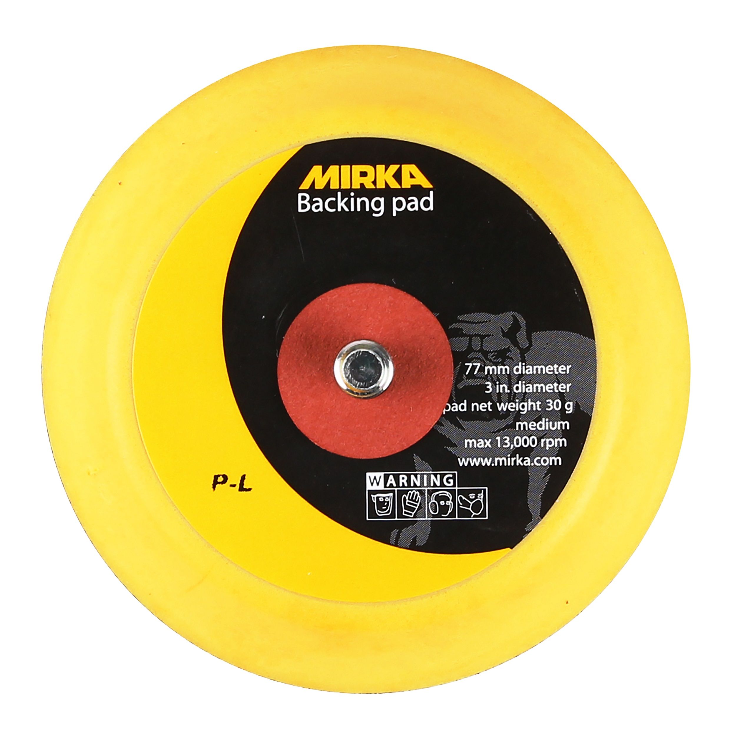 Gelber Mirka Stützteller 77 mm in Medium-Ausführung, Ansicht von der Aufnahmeseite
