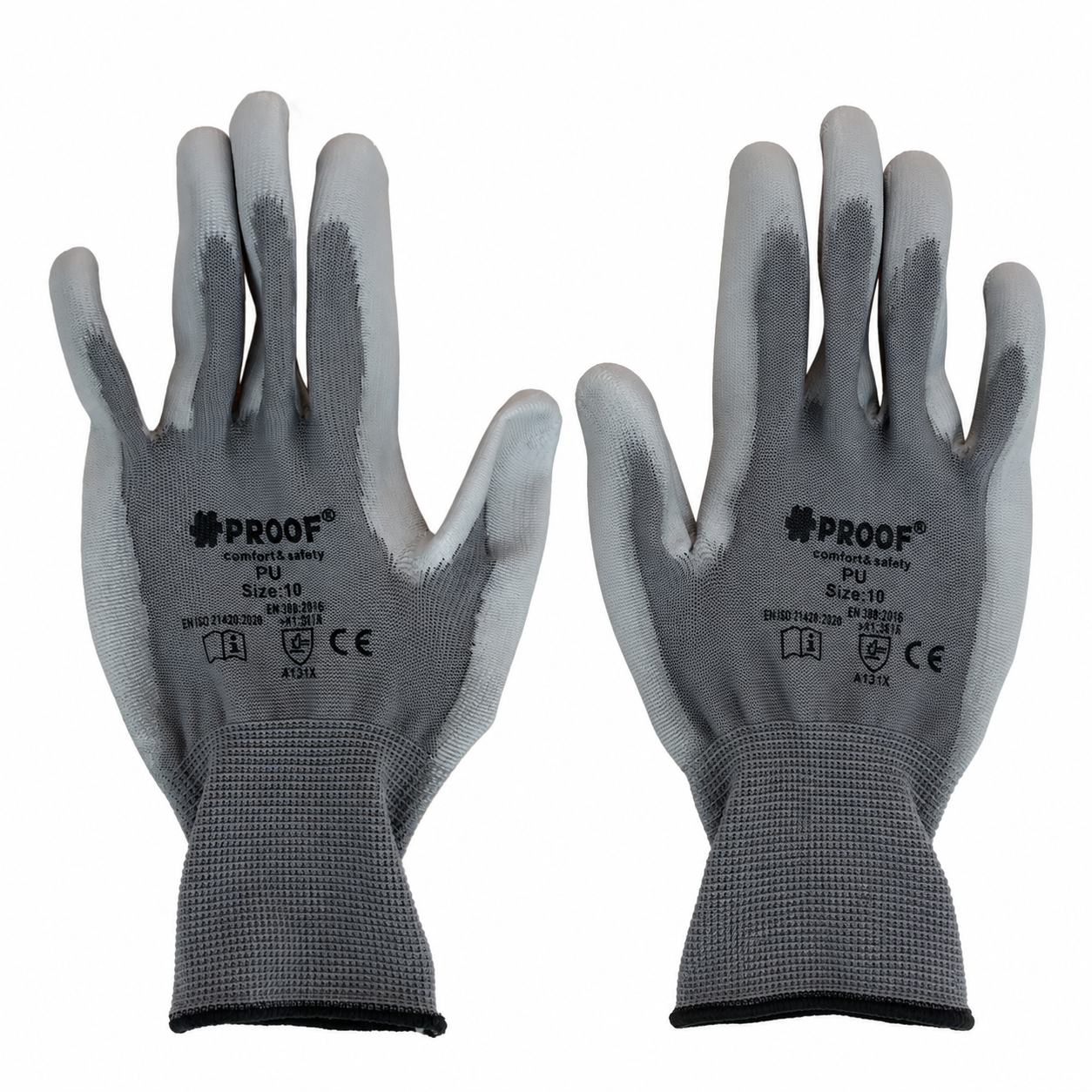 2W PU GREY Arbeitshandschuhe mit PU Beschichtung, Größe 10
