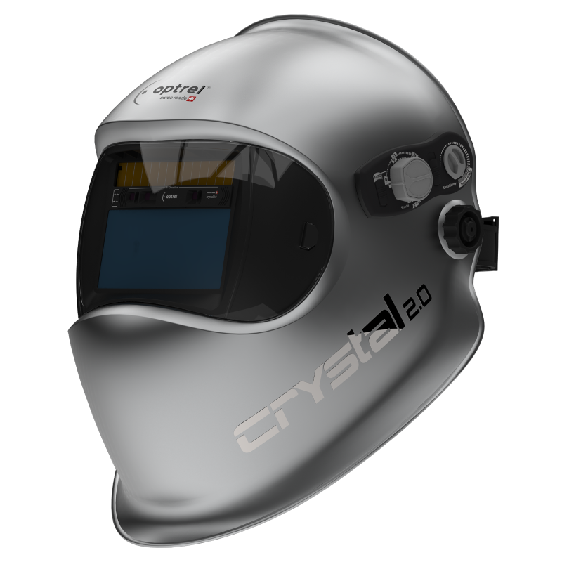 Optrel crystal2.0 - silber mit universal Industriehelm Adapter