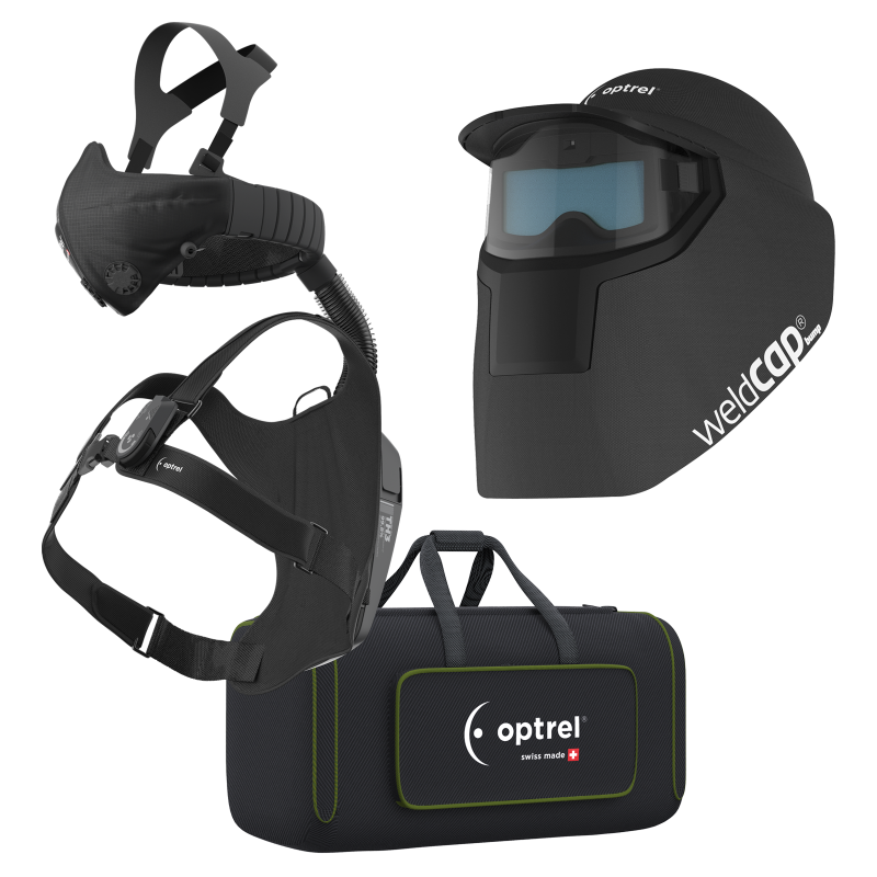 Optrel Schweißkappen-Komplettset weldcap bump + swiss air Atemschutzsystem komplett mit Control Panel – Artikel 4600.090