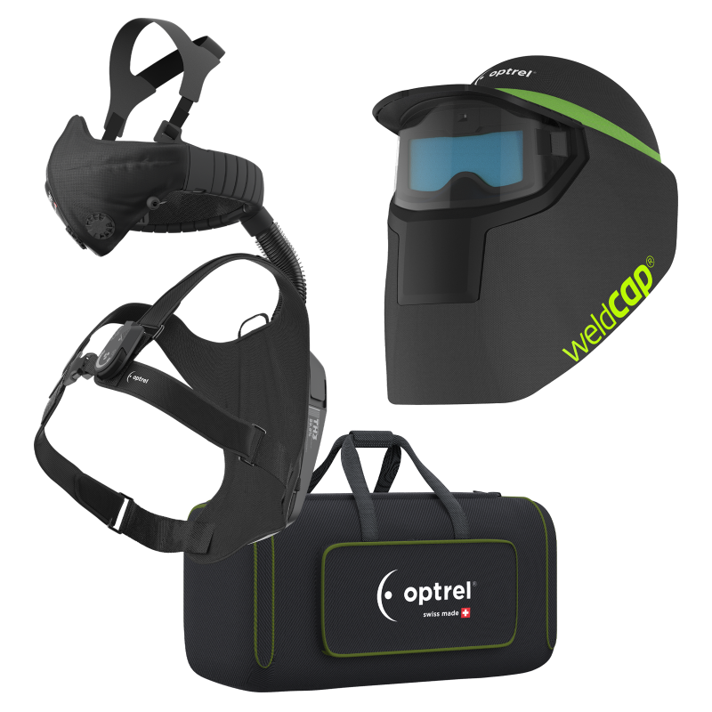 Optrel Schweißkappen-Komplettset weldcap + swiss air Atemschutzsystem komplett mit Control Panel – Artikel 4600.100