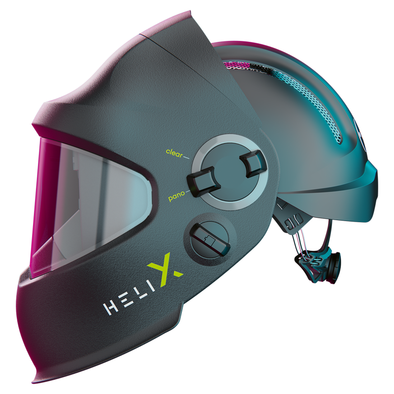 Optrel helix quattro Slide-Up-Schweißhelm, mit Industrieschutzhelm