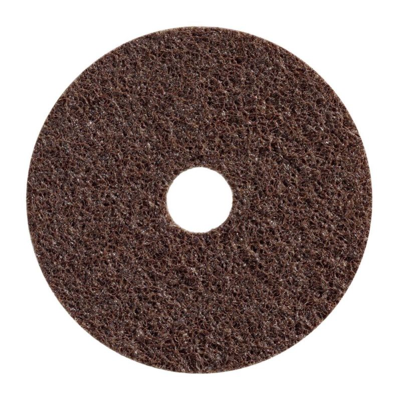 Braune Scotch-Brite SC-DH Vliesscheibe mit Zentrierloch, 125 × 22 mm