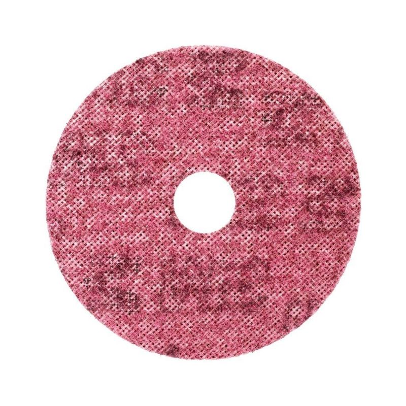 Rückseite der SC-DH Vliesscheibe 115 × 22 mm, Medium; Klettrücken und Mittelloch