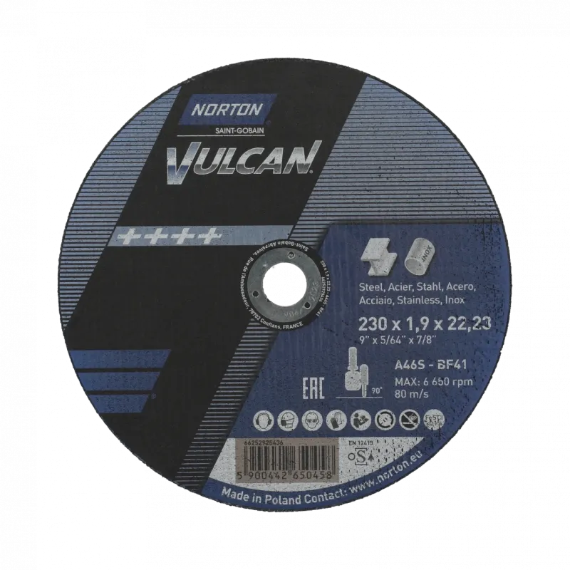 Norton Vulcan Trennscheibe 230 × 1,9 × 22,23 mm, T41 A46S