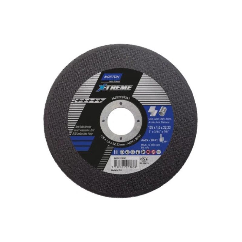 Einzelne Norton X-Treme Trennscheibe 125 × 1 × 22,23 mm, T41 A60V