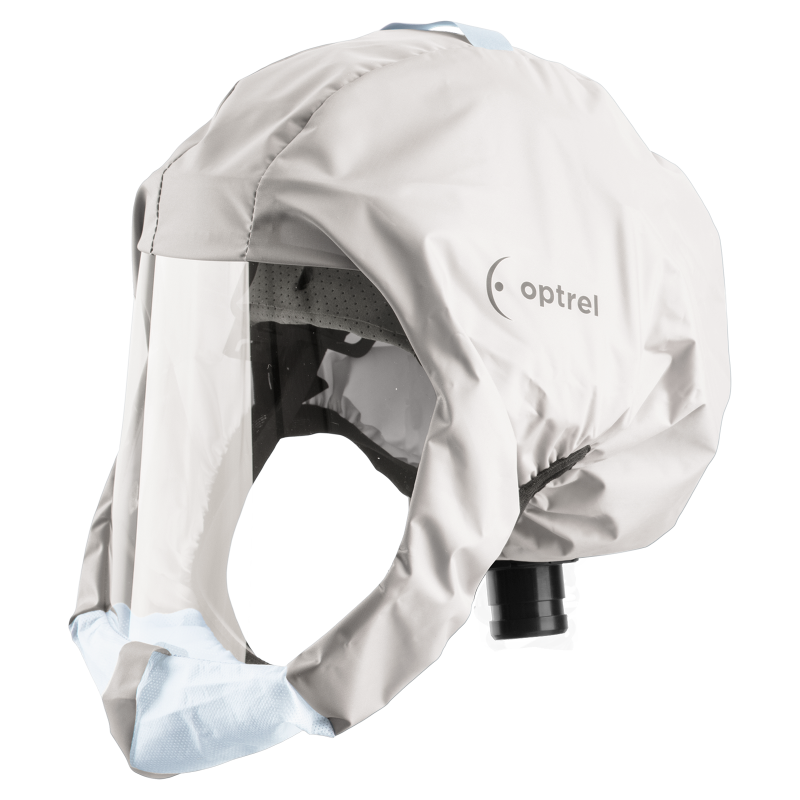 Optrel softhood weiß, ultraleichte Atemschutzhaube, kurze Version – Artikel 4900.042